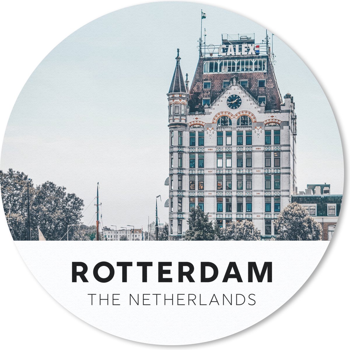 Muismat rond 40x40 cm - Mousepad Rotterdam - Nederland - Architectuur - Ronde muismatten