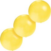 Set van 3x stuks groot formaat gele ballon met diameter 60 cm - Feestartikelen/versieringen