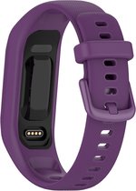 Siliconen Smartwatch bandje - Geschikt voor Garmin Vivosmart 5 siliconen bandje - paars - Strap-it Horlogeband / Polsband / Armband