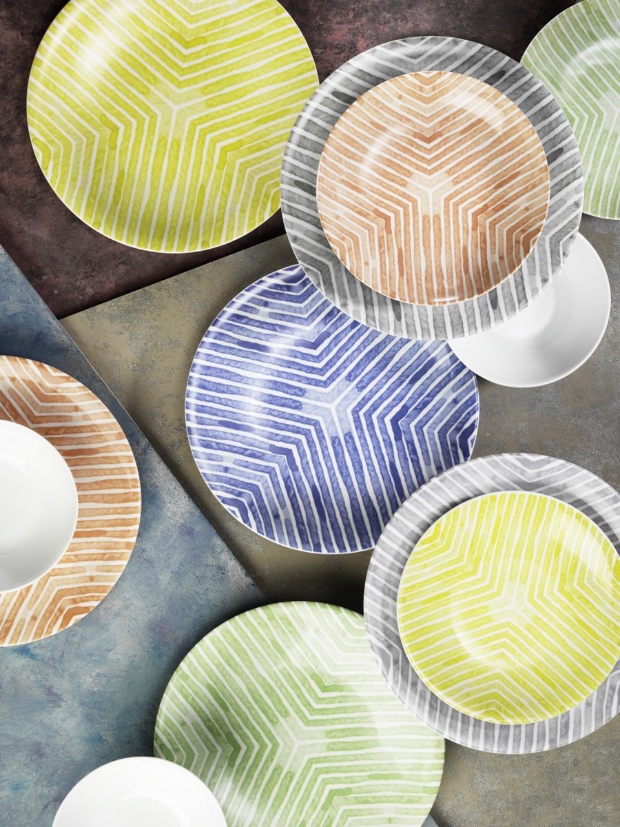 KÜTAHYA Porsele - Service de table en porcelaine Zeugma - 24 pièces, Multicolore 