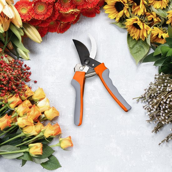 Relaxdays snoeischaar - bypass - 10 mm snijdikte - voor verse takken - tweezijdig gebruik - grijs-oranje van Relaxdays — afbeelding 5