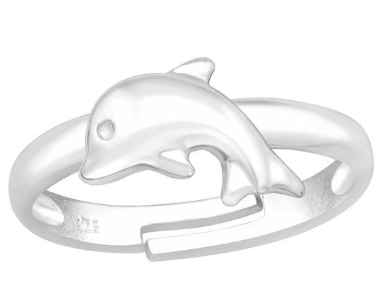 Joy|S - Zilveren dolfijn ring - verstelbaar voor kinderen