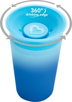 Munchkin Miracle Anti-Lek 360° Drinkbeker - Sippy Cup - Veranderd van Kleur - Warmtegevoelig - Oefenbeker voor Baby en Kind - 266ml - Blauw