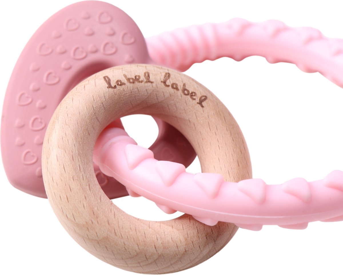 Label Label Hart Roze Silicone Bijtring LLST-15157