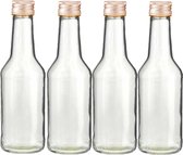 Set van 30x stuks 1x kleine glazen flesjes met schroefdop van 200 ml - Bruiloft/huwelijk/Geboorte bedankjes