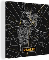 Canvas Schilderij Raalte - Goud - Stadskaart - Plattegrond - Kaart - 50x50 cm - Wanddecoratie