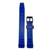 Horlogeband - 16mm - Blauw - Transparante silicone band - Roestvrijstalen gesp