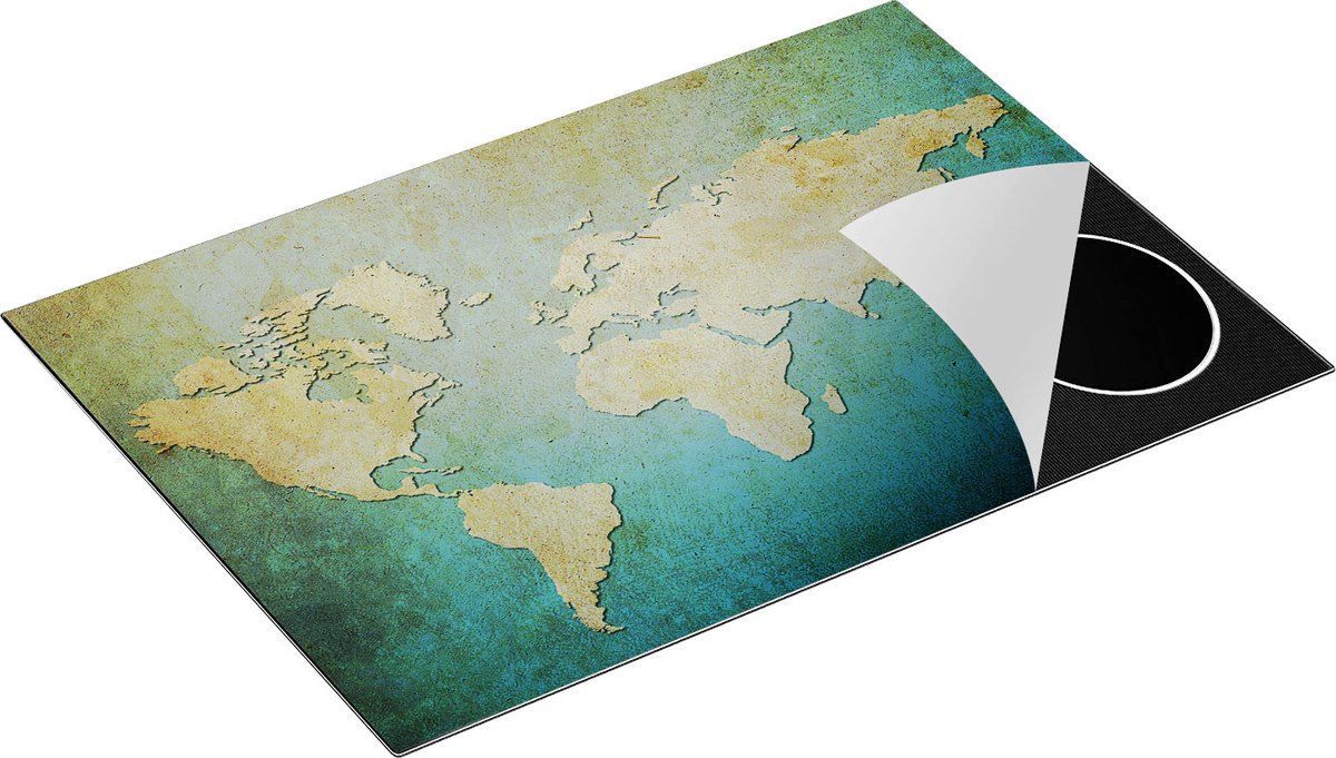 Chefcare Inductie Beschermer Oude Wereldkaart - 75x52 cm - Afdekplaat Inductie - Kookplaat Beschermer - Inductie Mat