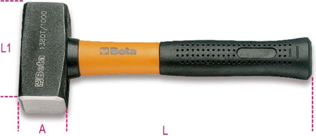 Beta Tools Metselaarshamer 1380T 1000 met vezel steel 26 cm