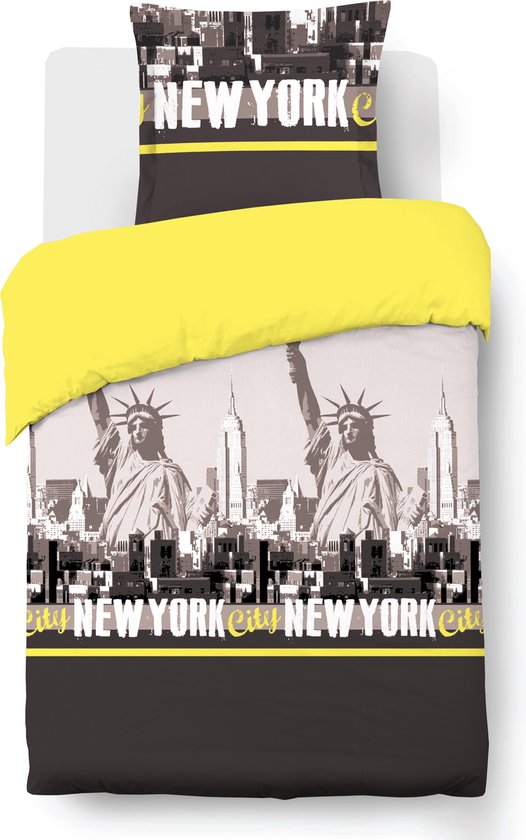 Vision New York Yellow - Dekbedovertrekset 140 x 200 cm - éénpersoons