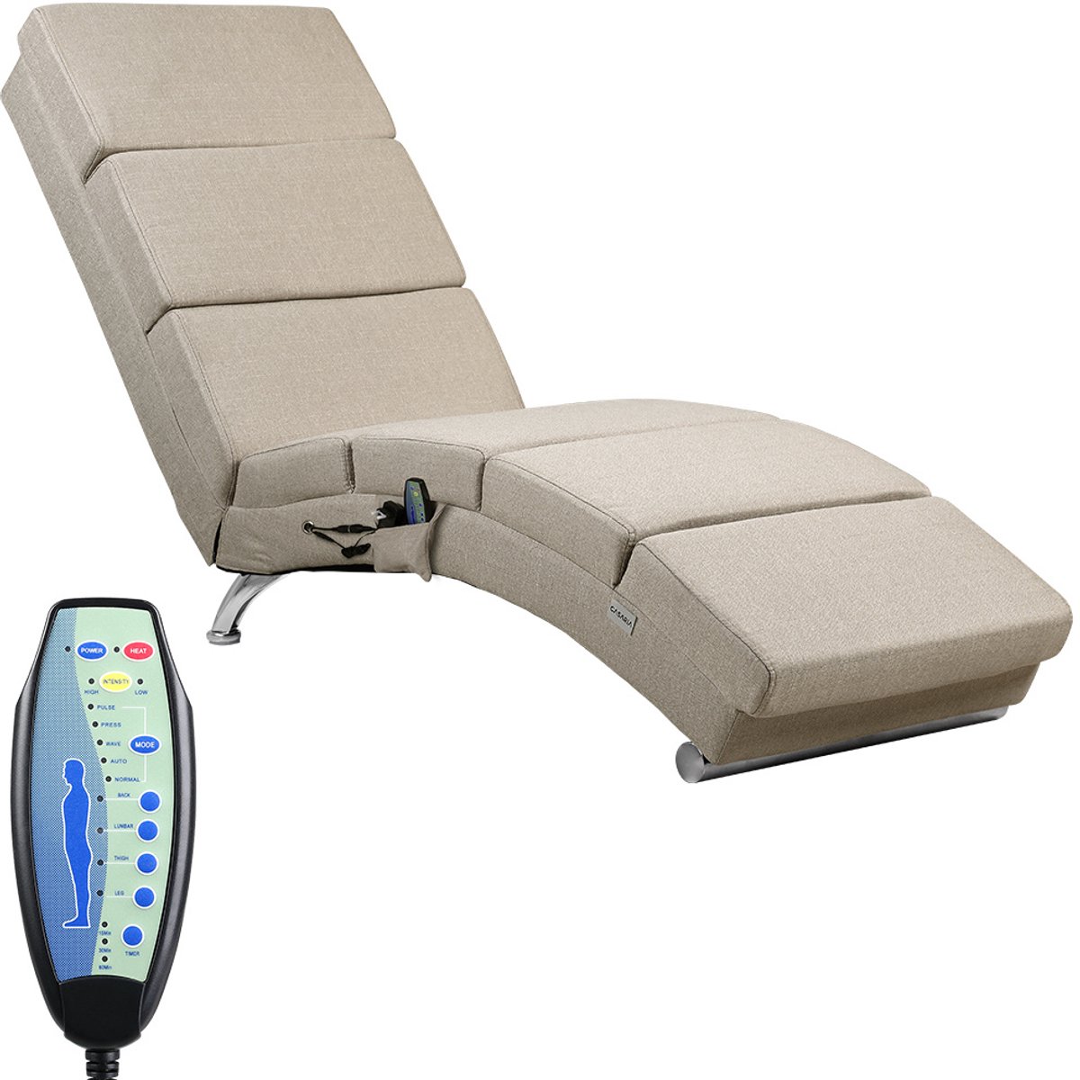 Casaria Relaxfauteuil met Massage en Verwarming Beige - Casaria - €185,99