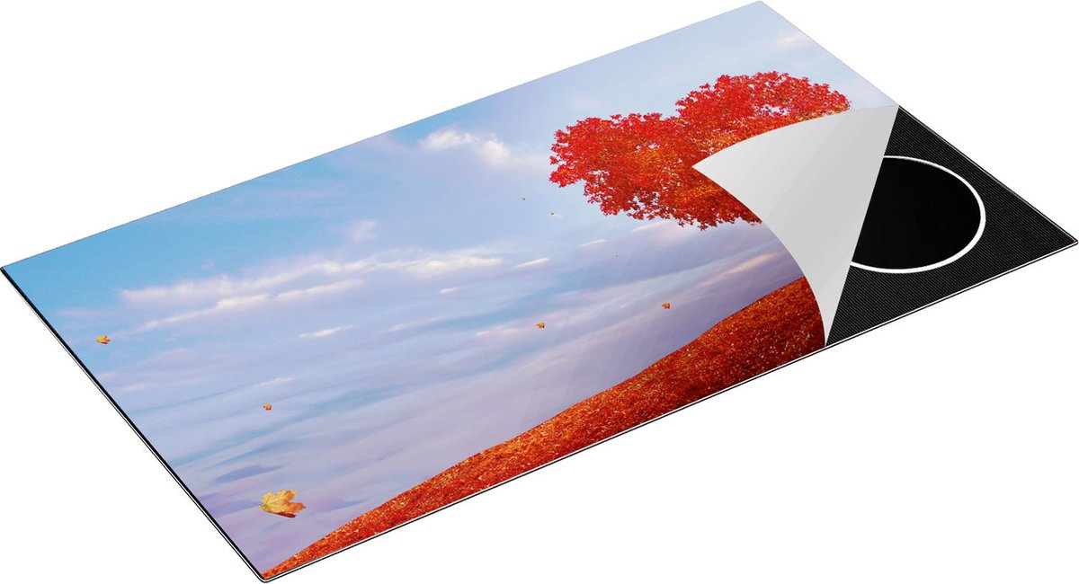 Chefcare Inductie Beschermer Rode Liefde Boom in een Hart Vorm - 95x50 cm - Afdekplaat Inductie - Kookplaat Beschermer - Inductie Mat