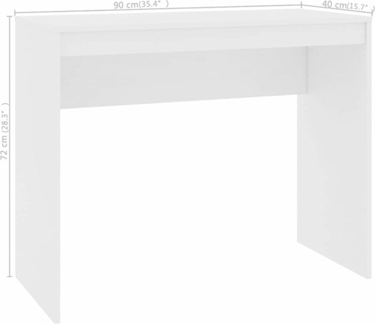 vidaXL vidaXL Bureau 90x40x72 cm Wit - afbeelding 4