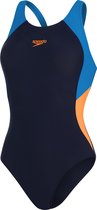 Speedo Colourblock Splice Muscleback Dames - Marine / Blauw - maat 34