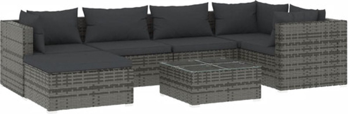 Vidaxl Loungeset Grijs Tuinset