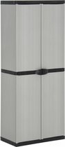 vidaXL - Tuinkast - met - 3 - schappen - 68x40x168 - cm - grijs - en - zwart