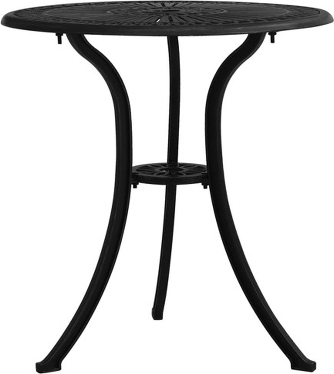 vidaXL Tuintafel 62x62x65 cm gietaluminium zwart