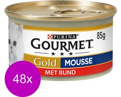 Gourmet Gold Mousse 85 g - Kattenvoer - 48 x Rund
