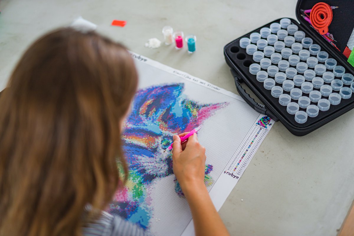 Rubye® Diamond Painting Waterval - Voor volwassenen en kinderen - 90x40cm — afbeelding 9