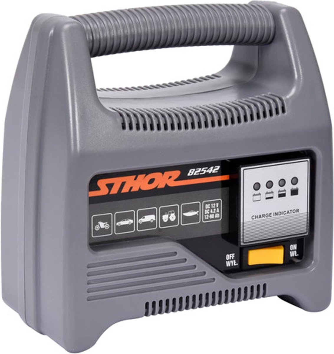 Sthor Acculader met LED 12 V 6 A 90 Ah