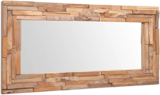 vidaXL - Decoratieve - spiegel - rechthoekig - 120x60 - cm - teakhout