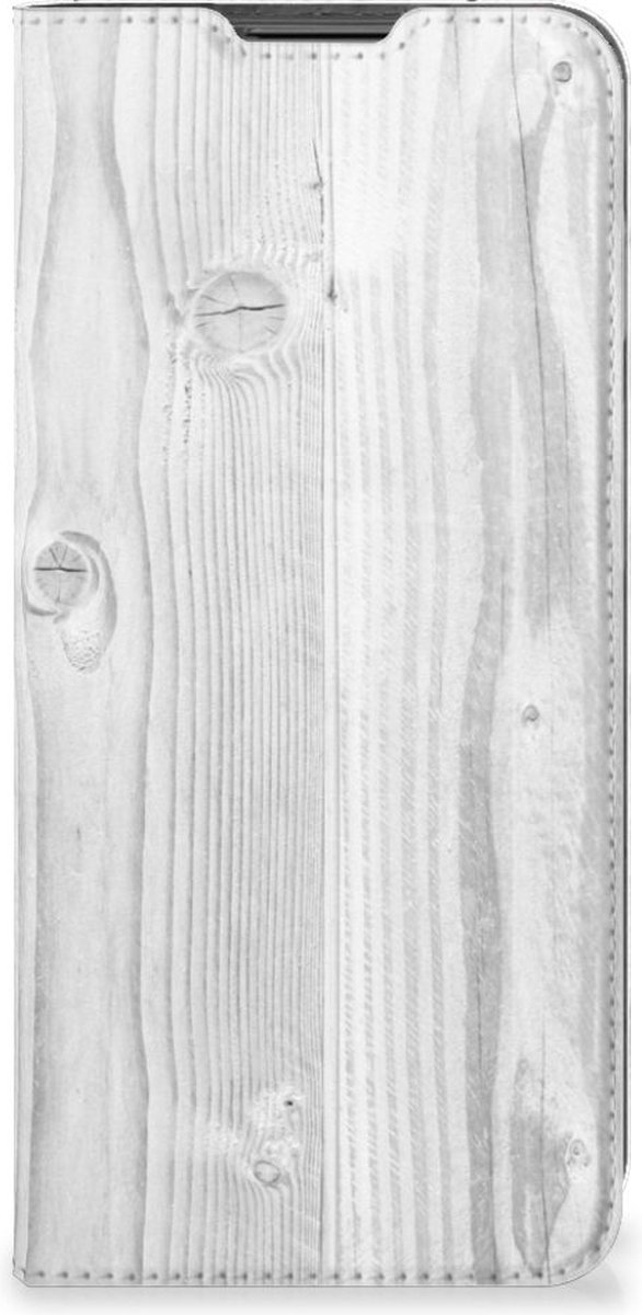 Motorola Moto G22 Book Wallet Case White Wood