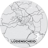 Muismat - Mousepad - Rond - Duitsland - Plattegrond - Lüdenscheid - Kaart - Stadskaart - 20x20 cm - Ronde muismat