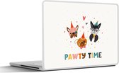 Laptop sticker - 13.3 inch - Honden - Quotes - Spreuken - Pawty time - 31x22,5cm - Laptopstickers - Laptop skin - Cover