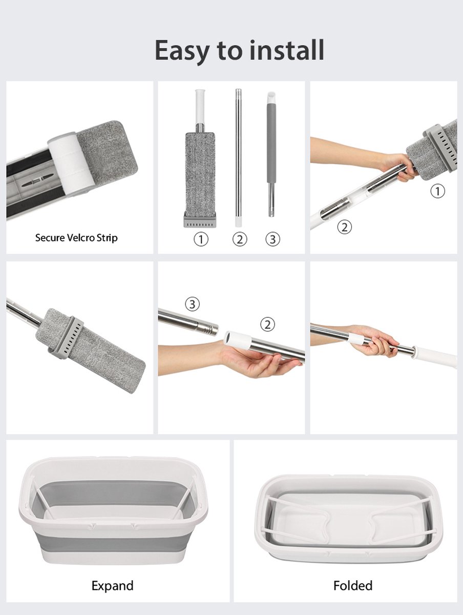 Seau à Franges Pliable 12 L 52 X 22 X 45 Cm, Grand Seau De