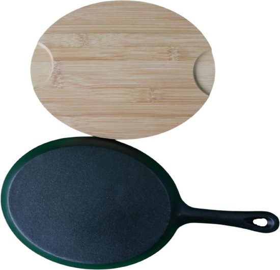 Küchenprofi rechthoekige grillplaat met houten plank - Van Berkum Koken & Tafelen