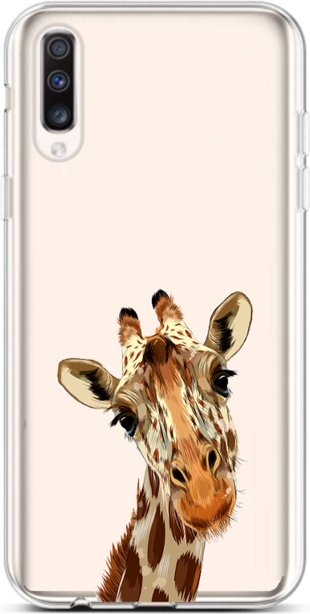 Samsung Galaxy A30S hoesje transparant siliconen hoesje giraffe *LET OP JUISTE MODEL*