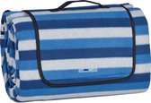 Relaxdays picknickkleed 200x300 - gestreept - blauw - waterafstotend - picknickdeken xxl