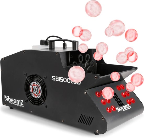 Rookmachine & Bellenblaasmachine - BeamZ SB1500LED rook & bellenblaasmachine in één met RGB LED's - BeamZ