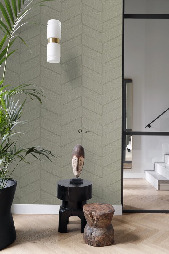 Origin Wallcoverings behang tegelmotief met slangenprint beige - 347790 ...