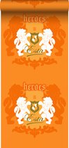 ESTAhome behang leeuwen oranje en wit - 115870 - 53 cm x 10,05 m