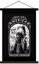 Affiche scolaire - Indien - Vintage - Zwart - Wit - 60x90 cm - Lattes noires