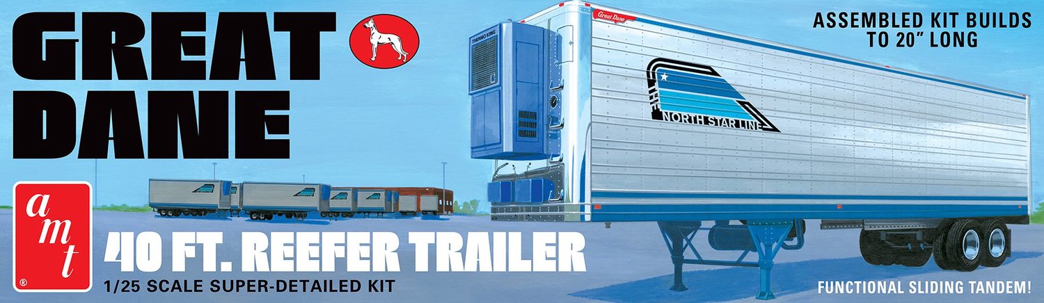 AMT Modelbouwpakket Militaire voertuigen - 1249 Great Dane 40ft Reefer Trailer Plastic - 1:25 - Modelbouw