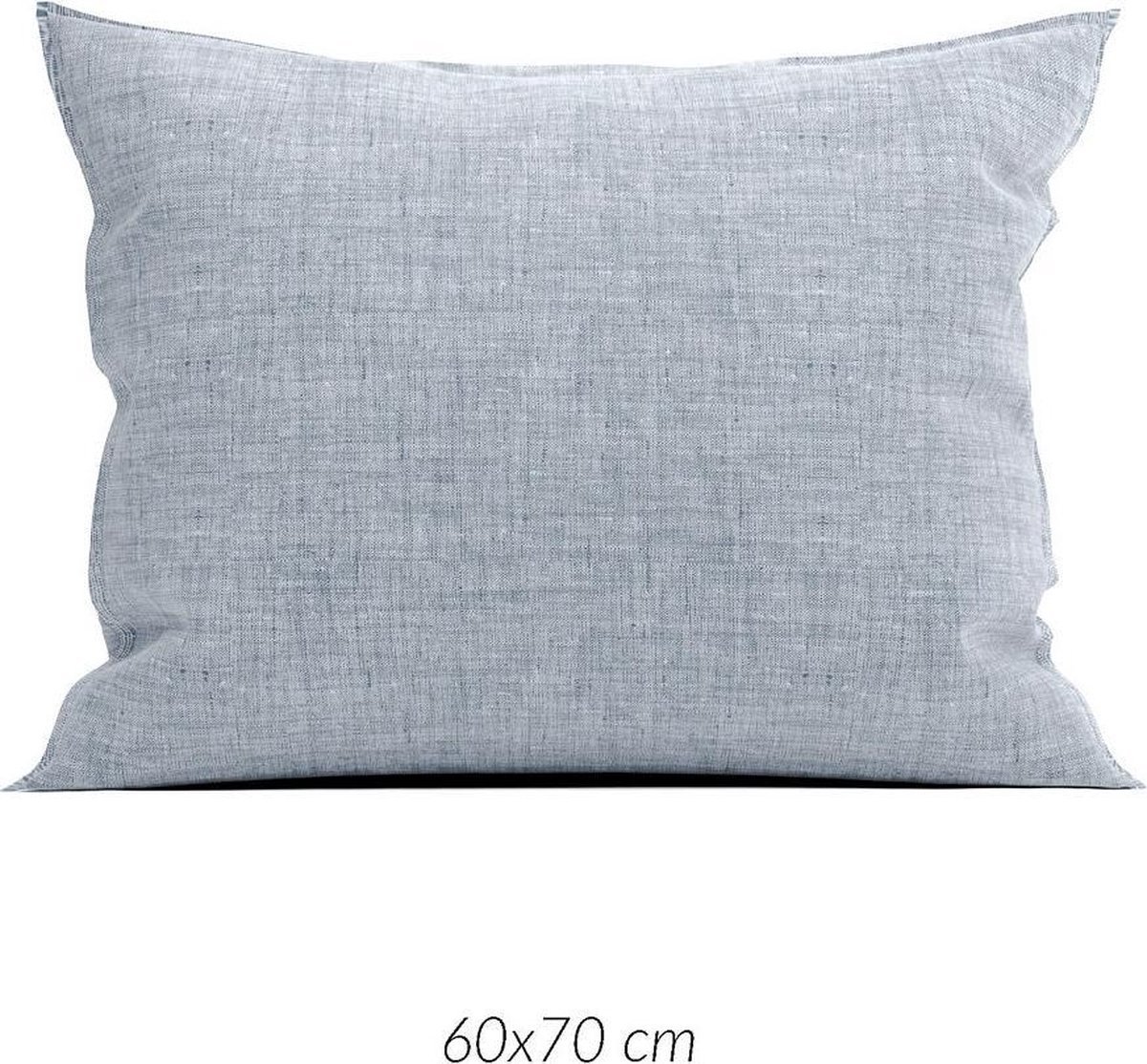 Zohome Kussensloop Lino - Kussenhoes van 60x70 cm - 1 stuk - 100% Katoen - Blauw