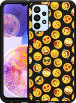 Hoesje Zwart Geschikt voor Galaxy A23 Emoji