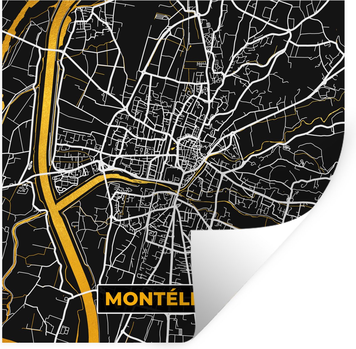 Muurstickers - Sticker Folie - Kaart - Frankrijk - Stadskaart - Plattegrond - Montélimar -