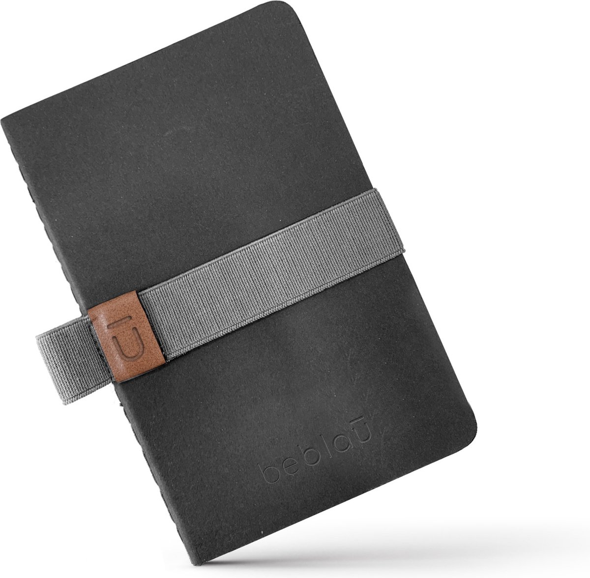 Beblau POCKET Notebook | Set van 3 notitieboekjes met elastische band en pennenhouder | Draagbaar | School, Thuis, College | Accessoires voor Thuiskantoor | Geweldig cadeau | Kleur: Grijs