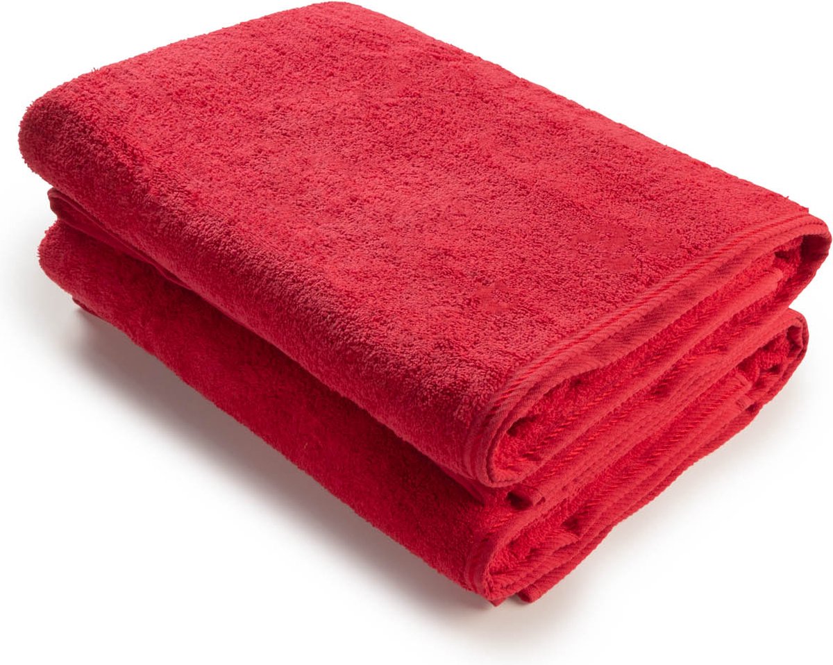 ARTG® Towelzz - AR036 - Douche - Badhanddoek - 100% katoen - 70 x 140 cm - Donkerrood - Deep Red - Set 2 stuks