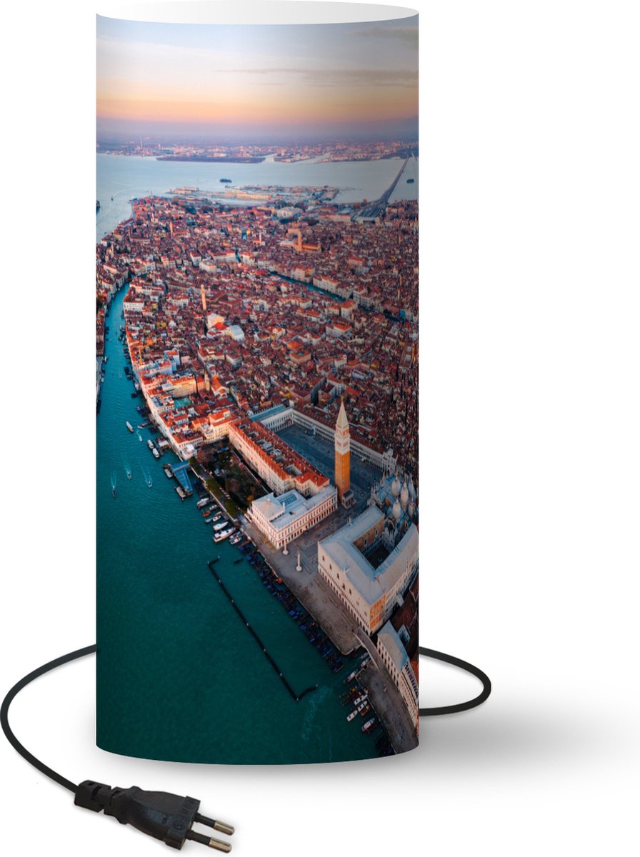 Lamp - Nachtlampje - Tafellamp slaapkamer - Boot - Architectuur - Lucht - Venetië - 54 cm hoog - Ø22.9 cm - Inclusief LED lamp