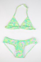 Just Beach-Girls Bikini Goa- leaves pink-Green