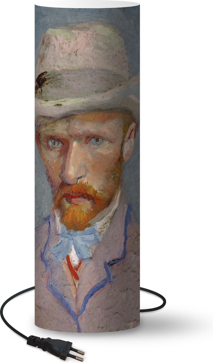 Lamp - Nachtlampje - Tafellamp slaapkamer - Zelfportret - Vincent van Gogh - 50 cm hoog - Ø15.9 cm - Inclusief LED lamp