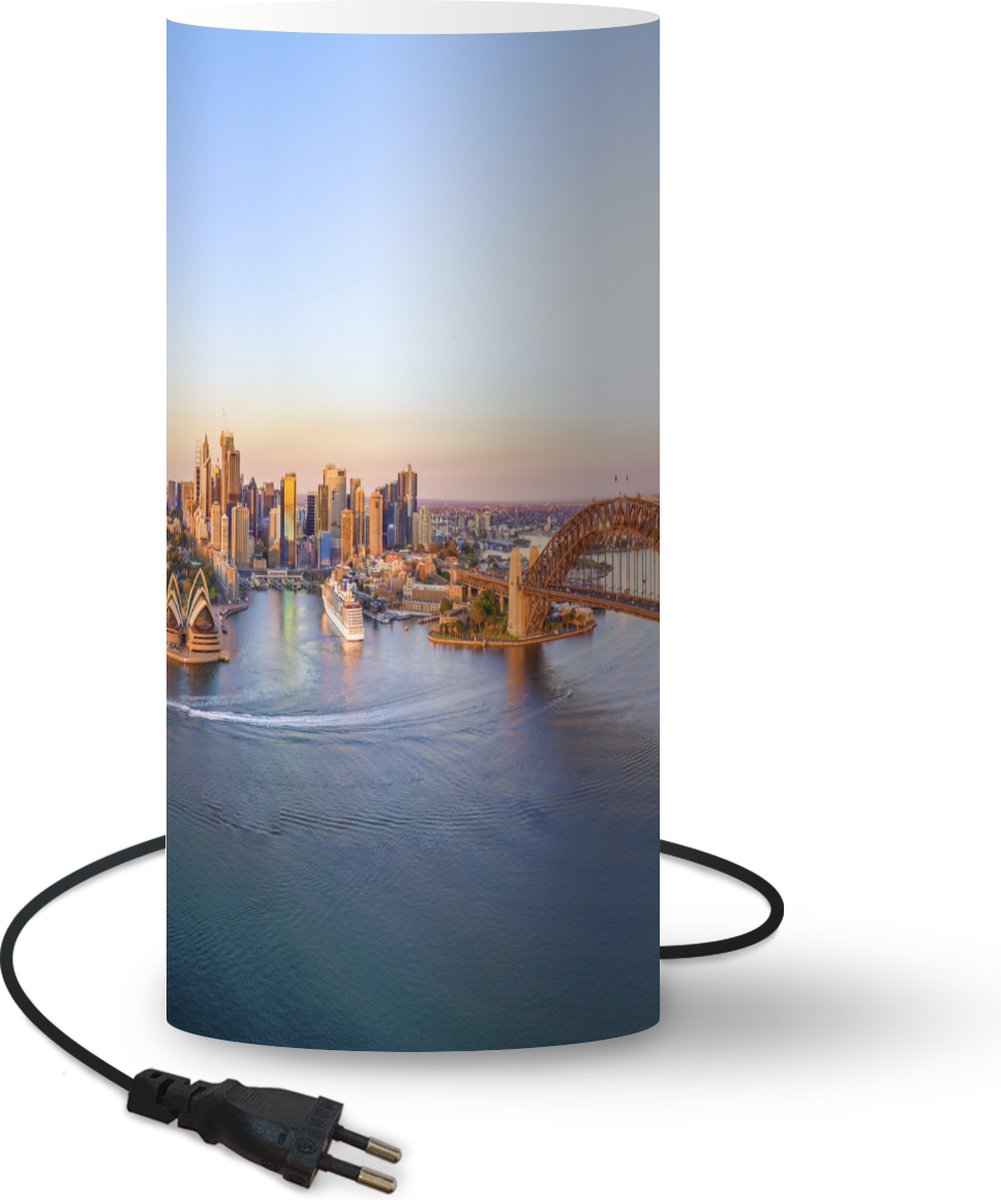 Lamp Vogelperspectief Australië - Zonsopkomst in Sydney lamp - 33 cm hoog - Ø16 cm - Inclusief LED lamp