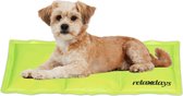 Relaxdays koelmat hond - koelkussen kat - groene koeldeken dieren - verkoelende mat puppy - 20 x 35 cm