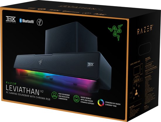 Razer Leviathan V2 - PC Gaming Sound Bar met Chroma RGB - Zwart - Razer