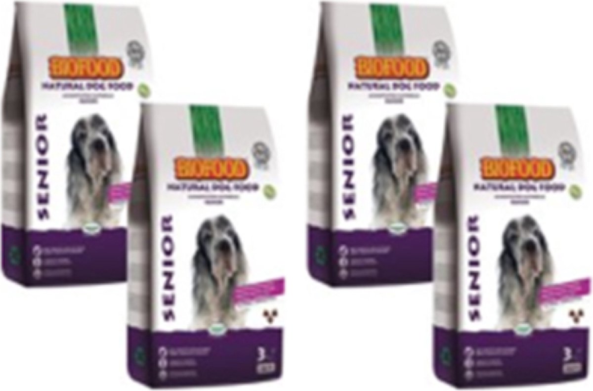 4x Biofood Senior Souplesse  - Hondenvoer - 3kg