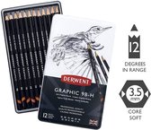 Derwent Graphic Soft pencils set in tin can assorted 12 pieces